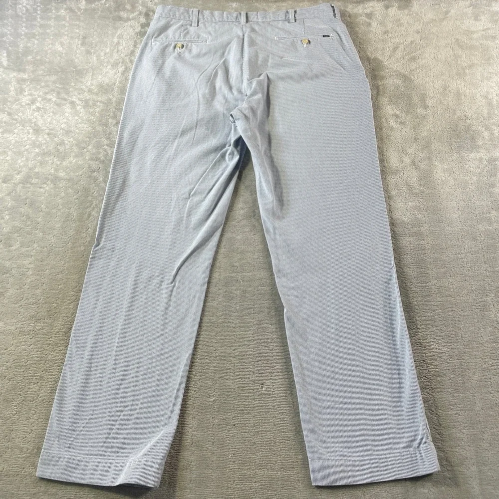 Polo Ralph Lauren Seersucker Chino Pants Men 38x30 Striped Beach Resort Vacation - Picture 9 of 10